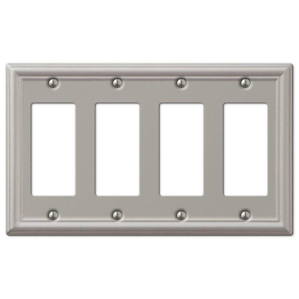 Amertac 4 Rocker Wall Plate, Brushed Nickel 101545